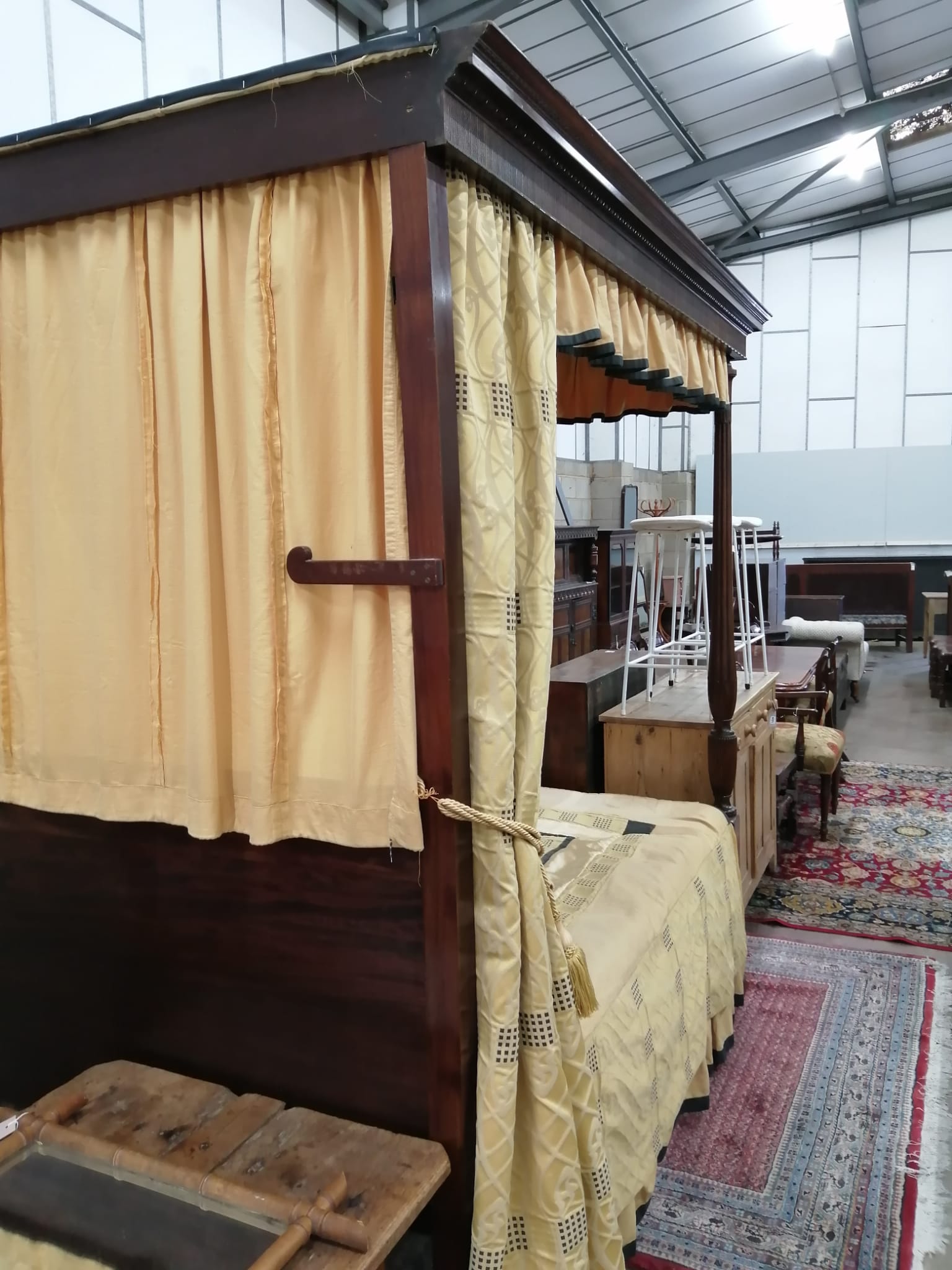 A Heal’s mahogany four-poster bed in the Adam style, length 222cm, width 144cm